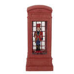 Clayre & Eef | Kerstdecoratie telefooncel met Notenkraker Rood 9x9x21 cm / 3xAAA | 66412 Clayre & Eef | Kerstdecoratie telefooncel met Notenkraker Rood 9x9x21 cm / 3xAAA | 66412