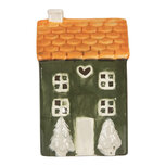 Clayre & Eef | Theelichthouder Kerst Huisje Groen Oranje 9x8x15 cm | 6CE2276 Clayre & Eef | Theelichthouder Kerst Huisje Groen Oranje 9x8x15 cm | 6CE2276