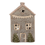 Clayre & Eef | Theelichthouder Kerst Huisje Blauw Roze 10x8x15 cm | 6CE2280 Clayre & Eef | Theelichthouder Kerst Huisje Blauw Roze 10x8x15 cm | 6CE2280