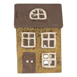Clayre & Eef | Theelichthouder Kerst Huisje Groen Bruin 10x7x14 cm | 6CE2286 Clayre & Eef | Theelichthouder Kerst Huisje Groen Bruin 10x7x14 cm | 6CE2286