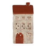 Clayre & Eef | Theelichthouder Kerst Huisje Beige Bruin 12x8x24 cm | 6CE2296 Clayre & Eef | Theelichthouder Kerst Huisje Beige Bruin 12x8x24 cm | 6CE2296