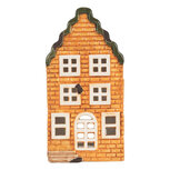 Clayre & Eef | Theelichthouder Kerst Huisje Oranje Groen 9x10x19 cm | 6CE2302 Clayre & Eef | Theelichthouder Kerst Huisje Oranje Groen 9x10x19 cm | 6CE2302