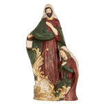 Clayre & Eef | Kerstdecoratie Kerstgroep Beige Rood 15x10x27 cm | 6PR5899 Clayre & Eef | Kerstdecoratie Kerstgroep Beige Rood 15x10x27 cm | 6PR5899