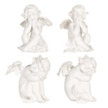 Clayre & Eef | Decoratie Engelen (set 4) Wit 16x14x19 cm | 6PR5914 Clayre & Eef | Decoratie Engelen (set 4) Wit 16x14x19 cm | 6PR5914