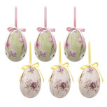 Clayre & Eef | Decoratie Hanger Ei (set 6) Meerkleurig ø 7x10 cm | 65907 Clayre & Eef | Decoratie Hanger Ei (set 6) Meerkleurig ø 7x10 cm | 65907