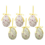 Clayre & Eef | Decoratie Hanger Ei (set 6) Meerkleurig ø 7x10 cm | 65910 Clayre & Eef | Decoratie Hanger Ei (set 6) Meerkleurig ø 7x10 cm | 65910