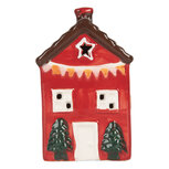 Clayre & Eef | Decoratie Huisje met LED Rood Bruin 6x6x10 cm | 6CE2273 Clayre & Eef | Decoratie Huisje met LED Rood Bruin 6x6x10 cm | 6CE2273