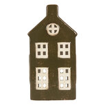Clayre & Eef | Theelichthouder Kerst Huisje Groen Bruin 8x6x16 cm | 6CE2285 Clayre & Eef | Theelichthouder Kerst Huisje Groen Bruin 8x6x16 cm | 6CE2285