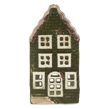 Clayre & Eef | Theelichthouder Kerst Huisje Groen Grijs 7x7x14 cm | 6CE2301 Clayre & Eef | Theelichthouder Kerst Huisje Groen Grijs 7x7x14 cm | 6CE2301