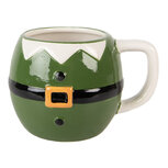 Clayre & Eef | Mok Groen Zwart 14x11x9 cm / 450 ml | 6CEMU0217 Clayre & Eef | Mok Groen Zwart 14x11x9 cm / 450 ml | 6CEMU0217