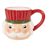 Clayre & Eef | Mok Rood Wit 14x11x10 cm / 350 ml | 6CEMU0221 Clayre & Eef | Mok Rood Wit 14x11x10 cm / 350 ml | 6CEMU0221