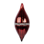 Clayre & Eef | Kerstbal Rood Zilverkleurig ø 8x18 cm | 6GL5092 Clayre & Eef | Kerstbal Rood Zilverkleurig ø 8x18 cm | 6GL5092