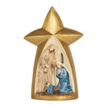 Clayre & Eef | Kerstdecoratie Kerstgroep Goudkleurig Bruin 14x6x21 cm | 6PR5893 Clayre & Eef | Kerstdecoratie Kerstgroep Goudkleurig Bruin 14x6x21 cm | 6PR5893