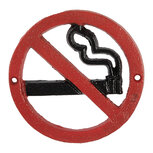 Clayre & Eef | Tekstbord Rood Zwart ø 12x1 cm | 6Y5750