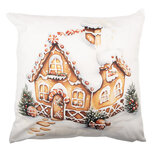 Clayre & Eef | Kussenhoes Wit Bruin 45x45 cm | KT021.432 Clayre & Eef | Kussenhoes Wit Bruin 45x45 cm | KT021.432
