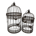 Decoratie vogelkooi set van 2 bruin roest Ø19 x 36cm - Ø15 x 28cm | 819212-3 | Hang staand | Stoer & Sober Woonstijl Decoratie vogelkooi set van 2 bruin roest Ø19 x 36cm - Ø15 x 28cm | 819212-3 | Hang staand | Stoer & Sober Woonstijl