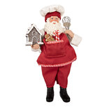 Clayre & Eef | Kerstdecoratie Kerstman Rood Wit 16x9x26 cm | 66358 Clayre & Eef | Kerstdecoratie Kerstman Rood Wit 16x9x26 cm | 66358