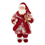 Clayre & Eef | Kerstdecoratie Kerstman Rood Wit 15x11x28 cm | 66360 Clayre & Eef | Kerstdecoratie Kerstman Rood Wit 15x11x28 cm | 66360
