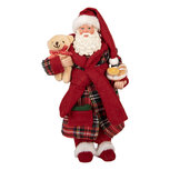Clayre & Eef | Kerstdecoratie Kerstman Rood Groen 16x11x28 cm | 66362 Clayre & Eef | Kerstdecoratie Kerstman Rood Groen 16x11x28 cm | 66362
