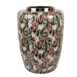 Clayre & Eef | Decoratie Vaas Grijs Roze ø 33x44 cm | 66377 Clayre & Eef | Decoratie Vaas Grijs Roze ø 33x44 cm | 66377