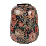 Clayre & Eef | Decoratie Vaas Roze Groen ø 21x25 cm | 66384 Clayre & Eef | Decoratie Vaas Roze Groen ø 21x25 cm | 66384