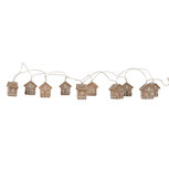 Clayre & Eef | Decoratie lichtsnoer huisjes 10 lampjes LED Bruin Wit 150 cm / 2xAA | 6LMP817 Clayre & Eef | Decoratie lichtsnoer huisjes 10 lampjes LED Bruin Wit 150 cm / 2xAA | 6LMP817