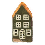 Clayre & Eef | Decoratie Huisje met LED Groen Oranje 4x4x8 cm | 6CE2300 Clayre & Eef | Decoratie Huisje met LED Groen Oranje 4x4x8 cm | 6CE2300