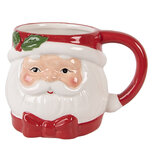 Clayre & Eef | Mok Wit Rood 13x10x9 cm / 300 ml | 6CEMU0211 Clayre & Eef | Mok Wit Rood 13x10x9 cm / 300 ml | 6CEMU0211