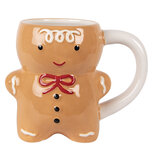 Clayre & Eef | Mok Bruin Wit 14x8x11 cm / 300 ml | 6CEMU0222 Clayre & Eef | Mok Bruin Wit 14x8x11 cm / 300 ml | 6CEMU0222