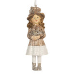 Clayre & Eef | Decoratie hanger Kind Beige Roze 5x4x12 cm | 6PR5662 Clayre & Eef | Decoratie hanger Kind Beige Roze 5x4x12 cm | 6PR5662