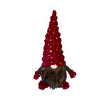 Gnoom kabouter rood goud sterren Polyester fluweel 45 cm | 7123084-2Red | Zittend | Hendriks Deco Gnoom kabouter rood goud sterren Polyester fluweel 45 cm | 7123084-2Red | Zittend | Hendriks Deco
