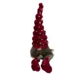Gnoom bungelbeentjes rood goud sterren Polyester fluweel 55 cm | 7123085-1Red | Zittend | Hendriks Deco Gnoom bungelbeentjes rood goud sterren Polyester fluweel 55 cm | 7123085-1Red | Zittend | Hendriks Deco