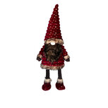 Gnoom bewegend rood goud sterren Polyester fluweel 90 cm | 7123083-1Red | Staand | Hendriks Deco Gnoom bewegend rood goud sterren Polyester fluweel 90 cm | 7123083-1Red | Staand | Hendriks Deco