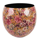 Clayre & Eef | Decoratie Vaas Geel Roze ø 28x25 cm | 66387 Clayre & Eef | Decoratie Vaas Geel Roze ø 28x25 cm | 66387