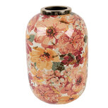 Clayre & Eef | Decoratie Vaas Beige Oranje ø 17x25 cm | 66388 Clayre & Eef | Decoratie Vaas Beige Oranje ø 17x25 cm | 66388