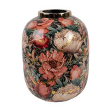 Clayre & Eef | Decoratie Vaas Groen Roze ø 17x22 cm | 66389 Clayre & Eef | Decoratie Vaas Groen Roze ø 17x22 cm | 66389