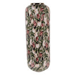 Clayre & Eef | Decoratie Vaas Groen Roze ø 25x70 cm | 66391 Clayre & Eef | Decoratie Vaas Groen Roze ø 25x70 cm | 66391