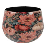 Clayre & Eef | Decoratie Bloempot Roze Groen ø 13x10 cm | 66394 Clayre & Eef | Decoratie Bloempot Roze Groen ø 13x10 cm | 66394