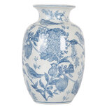 Clayre & Eef | Vaas Wit Blauw ø 14x23 cm | 6CE2100 Clayre & Eef | Vaas Wit Blauw ø 14x23 cm | 6CE2100