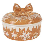 Clayre & Eef | Voorraadpot met deksel Bruin Beige ø 20x13 cm | 6CE2226 Clayre & Eef | Voorraadpot met deksel Bruin Beige ø 20x13 cm | 6CE2226