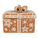 Clayre & Eef | Voorraadpot met deksel Bruin Beige 19x13x16 cm | 6CE2229 Clayre & Eef | Voorraadpot met deksel Bruin Beige 19x13x16 cm | 6CE2229