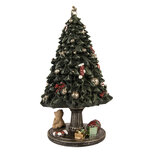 Clayre & Eef | Muziekdoos Kerstboom Groen Goudkleurig ø 13x23 cm | 6PR5875 Clayre & Eef | Muziekdoos Kerstboom Groen Goudkleurig ø 13x23 cm | 6PR5875