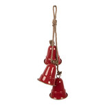 Clayre & Eef | Decoratie Hanger Rood Goudkleurig 11x11x48 cm | 6Y5910 Clayre & Eef | Decoratie Hanger Rood Goudkleurig 11x11x48 cm | 6Y5910