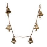 Clayre & Eef | Decoratie Hanger Bellen Goudkleurig 9x9x140 cm | 6Y5911 Clayre & Eef | Decoratie Hanger Bellen Goudkleurig 9x9x140 cm | 6Y5911