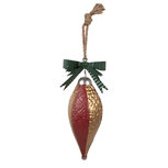Clayre & Eef | Kerstbal Rood Goudkleurig 15x12x36 cm | 6Y5926 Clayre & Eef | Kerstbal Rood Goudkleurig 15x12x36 cm | 6Y5926