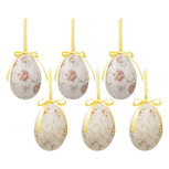 Clayre & Eef | Decoratie Hanger Ei (set 6) Meerkleurig ø 7x10 cm | 65908 Clayre & Eef | Decoratie Hanger Ei (set 6) Meerkleurig ø 7x10 cm | 65908