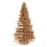 Clayre & Eef | Decoratie Kerstboom Beige Goudkleurig ø 14x25 cm | 66318BE Clayre & Eef | Decoratie Kerstboom Beige Goudkleurig ø 14x25 cm | 66318BE