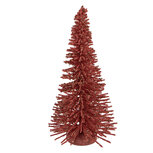 Clayre & Eef | Decoratie Kerstboom Roze Goudkleurig ø 17x30 cm | 66319P Clayre & Eef | Decoratie Kerstboom Roze Goudkleurig ø 17x30 cm | 66319P