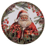Clayre & Eef | Onderbord Wit Rood ø 40x1 cm | 66403 Clayre & Eef | Onderbord Wit Rood ø 40x1 cm | 66403