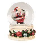 Clayre & Eef | Sneeuwbol met Kerstman Beige Rood ø 5x6 cm | 66405 Clayre & Eef | Sneeuwbol met Kerstman Beige Rood ø 5x6 cm | 66405
